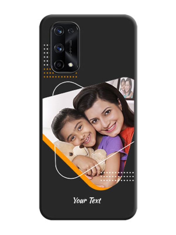 Custom Yellow Triangle on Photo on Space Black Soft Matte Phone Cover - Realme X7 Pro