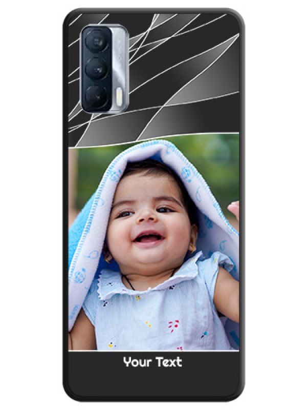 Custom Mixed Wave Lines on Photo on Space Black Soft Matte Mobile Cover - Realme X7