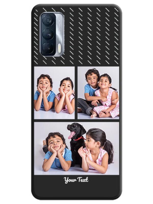 Custom Cross Dotted Pattern with 2 Image Holder  on Personalised Space Black Soft Matte Cases - Realme X7