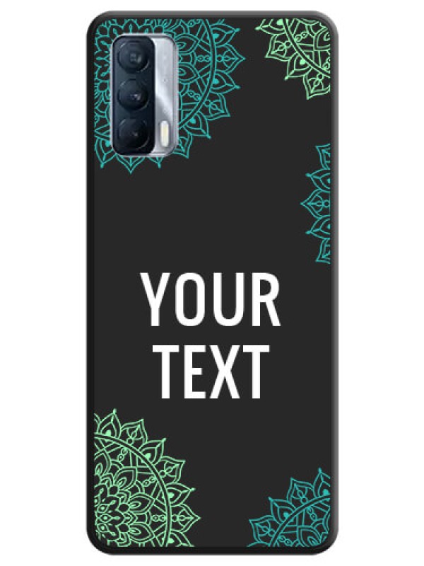 Custom Your Name with Floral Design on Space Black Custom Soft Matte Back Cover - Realme X7