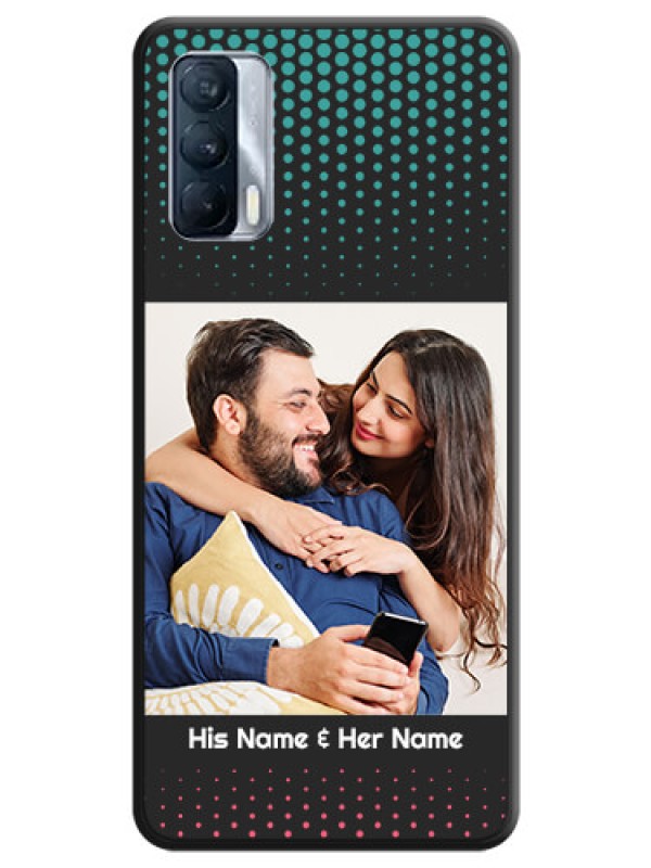 Custom Faded Dots with Grunge Photo Frame and Text on Space Black Custom Soft Matte Phone Cases - Realme X7