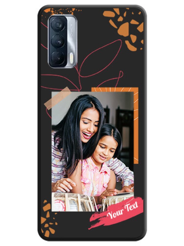 Custom Orange Photo Frame on Space Black Custom Soft Matte Phone Back Cover - Realme X7