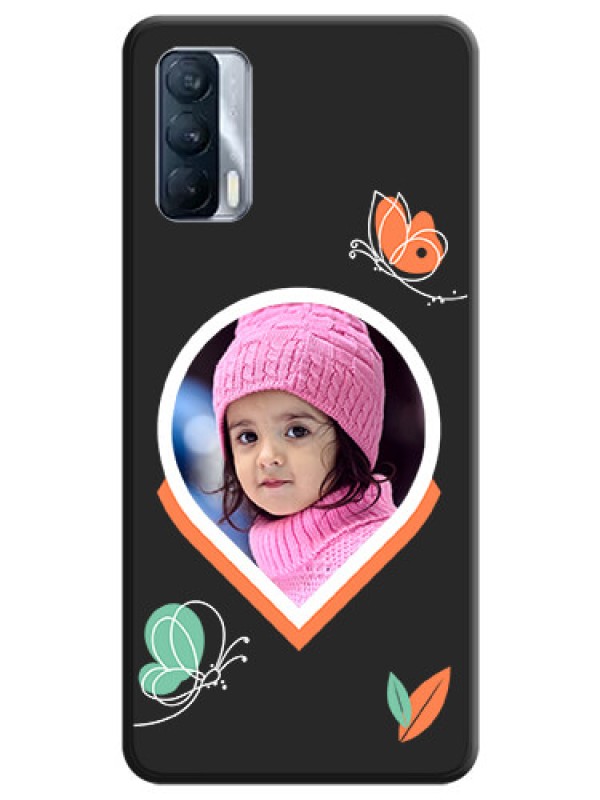 Custom Upload Pic With Simple Butterly Design On Space Black Personalized Soft Matte Phone Covers -Realme X7