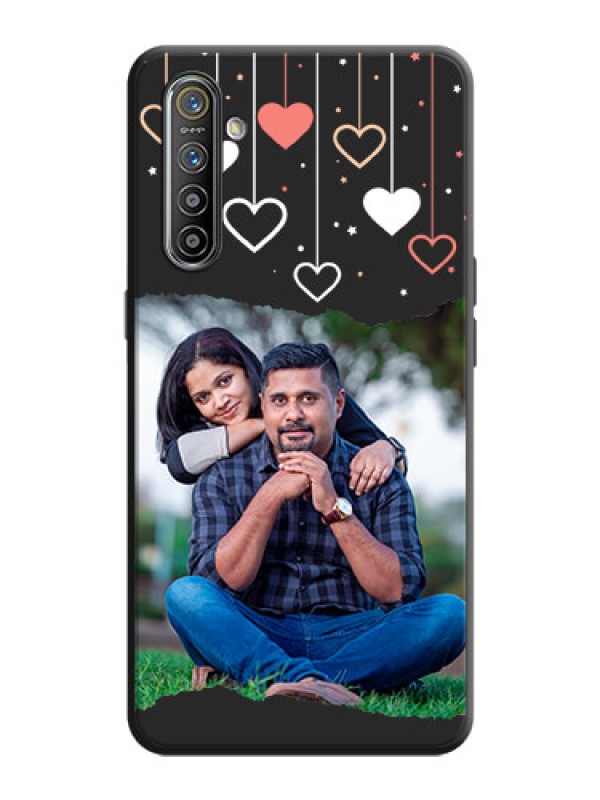 Custom Love Hangings with Splash Wave Picture on Space Black Custom Soft Matte Phone Back Cover - Realme XT