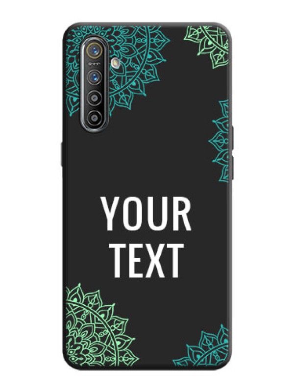 Custom Your Name with Floral Design on Space Black Custom Soft Matte Back Cover - Realme XT