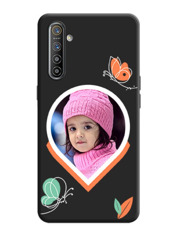 Custom Upload Pic With Simple Butterly Design On Space Black Personalized Soft Matte Phone Covers -Realme Xt