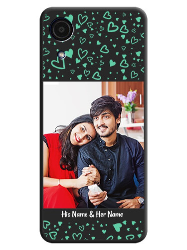 Custom Sea Green Indefinite Love Pattern on Photo on Space Black Soft Matte Mobile Cover - Galaxy A03 Core