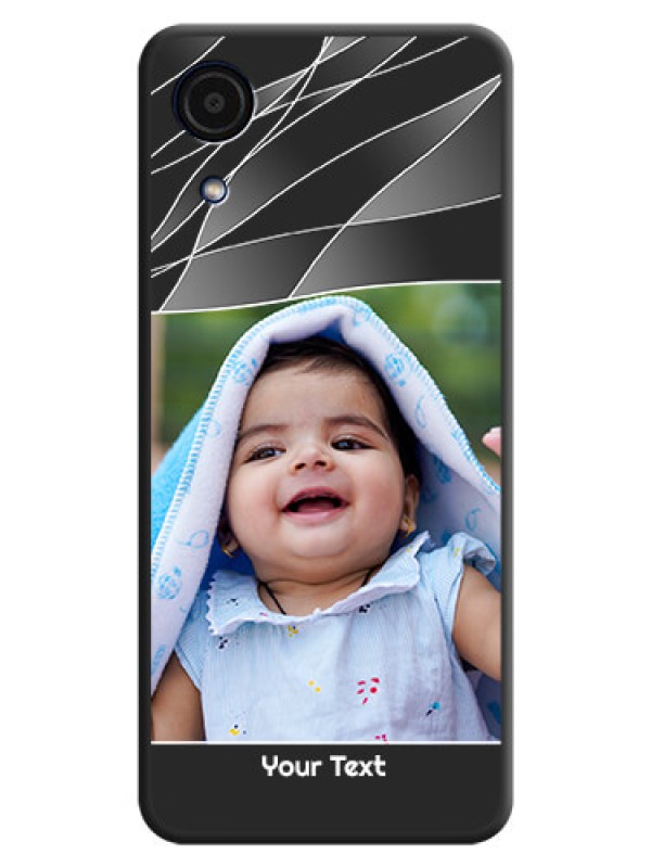 Custom Mixed Wave Lines on Photo on Space Black Soft Matte Mobile Cover - Galaxy A03 Core
