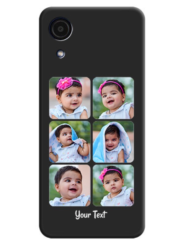 Custom Floral Art with 6 Image Holder on Photo on Space Black Soft Matte Mobile Case - Galaxy A03 Core