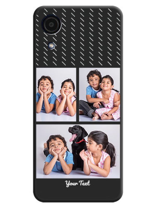 Custom Cross Dotted Pattern with 2 Image Holder on Personalised Space Black Soft Matte Cases - Galaxy A03 Core