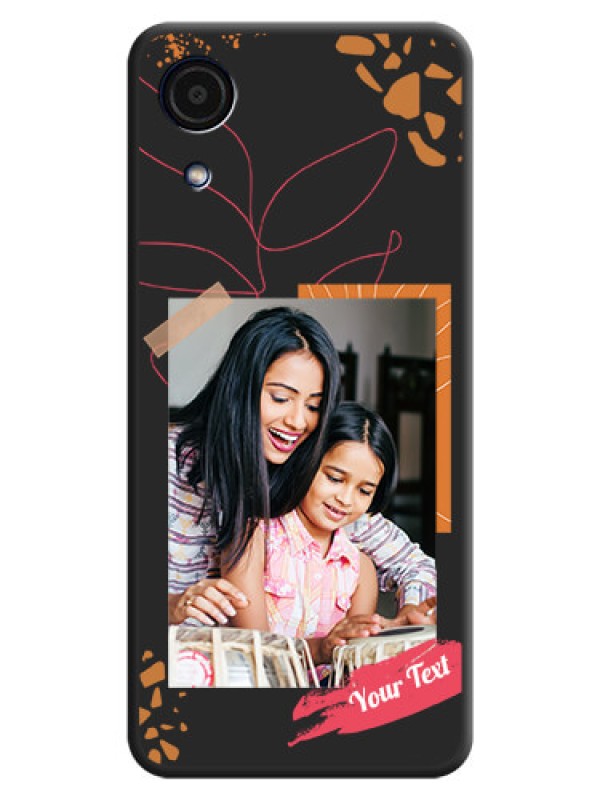 Custom Orange Photo Frame on Space Black Custom Soft Matte Phone Back Cover - Galaxy A03 Core