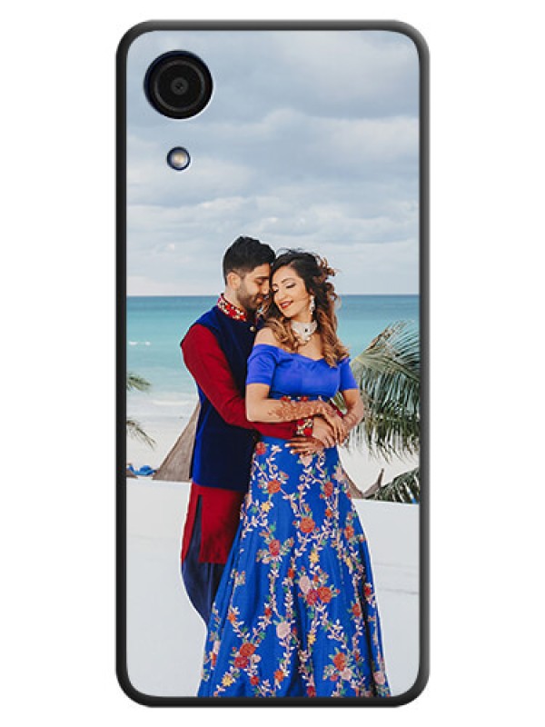 Custom Full Single Pic Upload On Space Black Personalized Soft Matte Phone Covers -Samsung Galaxy A03 Core