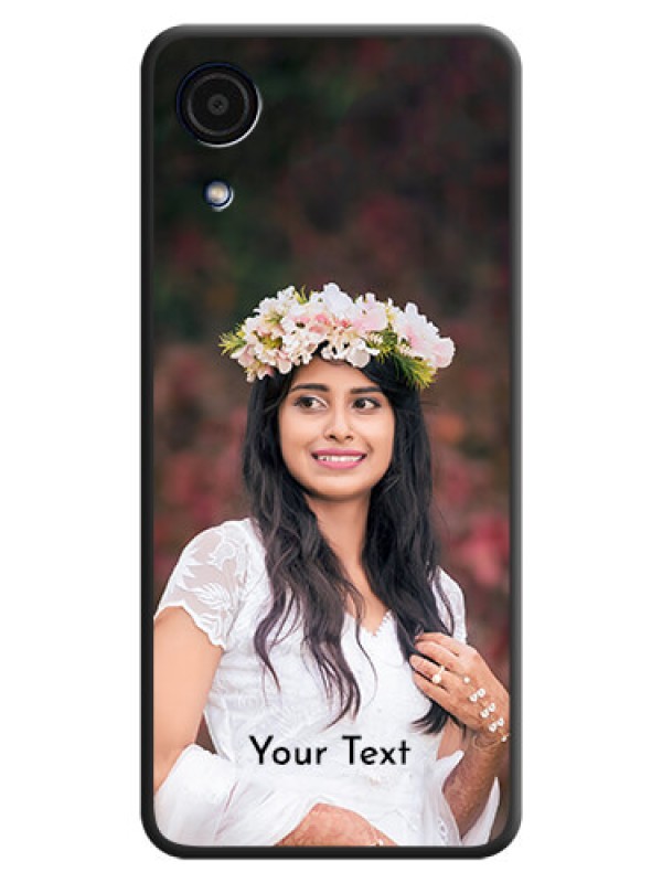Custom Full Single Pic Upload With Text On Space Black Personalized Soft Matte Phone Covers -Samsung Galaxy A03 Core