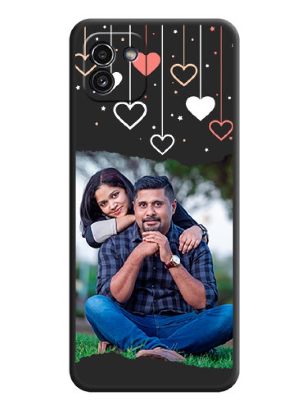 Custom Love Hangings with Splash Wave Picture on Space Black Custom Soft Matte Phone Back Cover - Galaxy A03