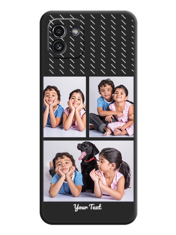 Custom Cross Dotted Pattern with 2 Image Holder  on Personalised Space Black Soft Matte Cases - Galaxy A03