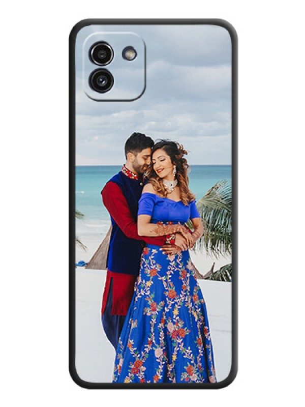 Custom Full Single Pic Upload On Space Black Personalized Soft Matte Phone Covers -Samsung Galaxy A03