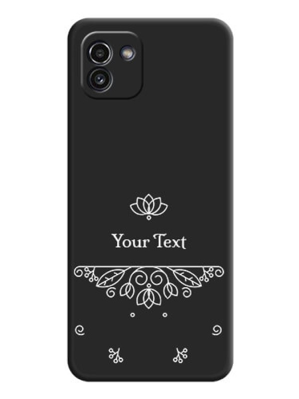 Custom Lotus Garden Custom Text On Space Black Personalized Soft Matte Phone Covers -Samsung Galaxy A03