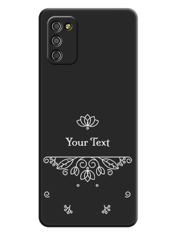 Custom Lotus Garden Custom Text On Space Black Personalized Soft Matte Phone Covers -Samsung Galaxy A03S