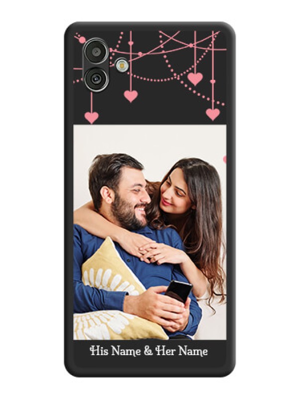 Custom Pink Love Hangings with Text on Space Black Custom Soft Matte Back Cover - Samsung Galaxy A04
