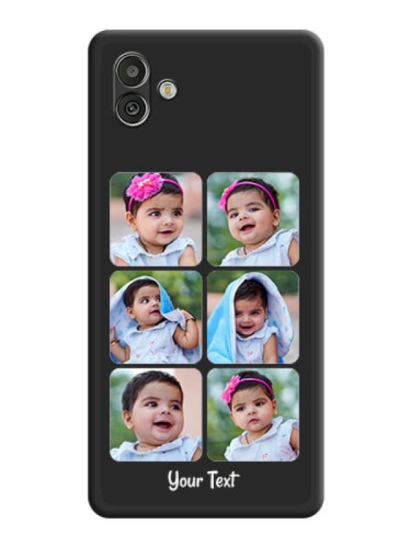 Custom Floral Art with 6 Image Holder on Photo on Space Black Soft Matte Mobile Case - Samsung Galaxy A04