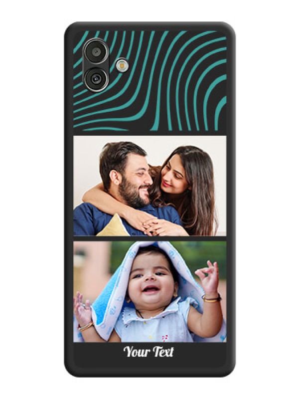 Custom Wave Pattern with 2 Image Holder on Space Black Personalized Soft Matte Phone Covers - Samsung Galaxy A04