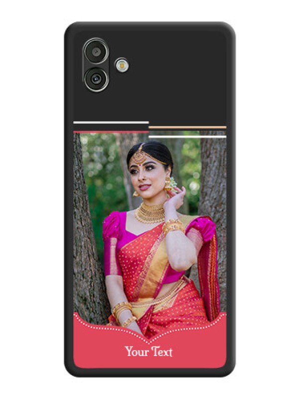 Custom Classic Plain Design with Name on Photo on Space Black Soft Matte Phone Cover - Samsung Galaxy A04