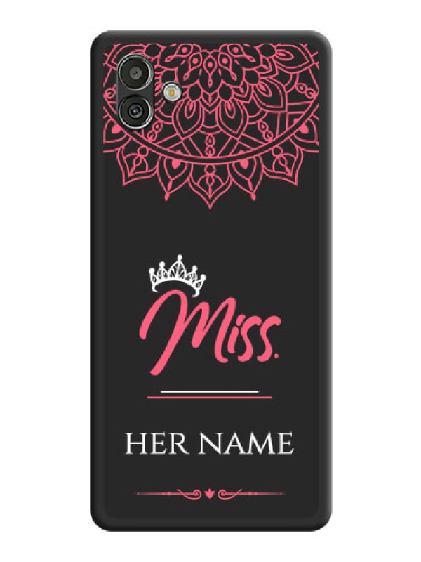 Custom Mrs Name with Floral Design on Space Black Personalized Soft Matte Phone Covers - Samsung Galaxy A04