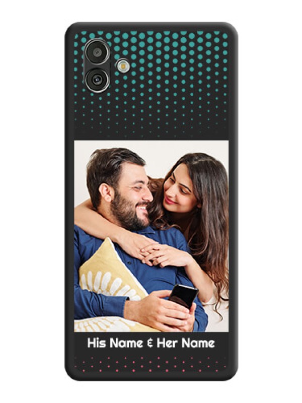 Custom Faded Dots with Grunge Photo Frame and Text on Space Black Custom Soft Matte Phone Cases - Samsung Galaxy A04
