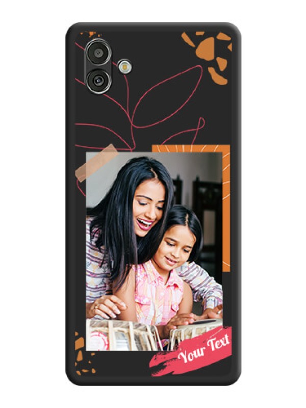 Custom Orange Photo Frame on Space Black Custom Soft Matte Phone Back Cover - Samsung Galaxy A04