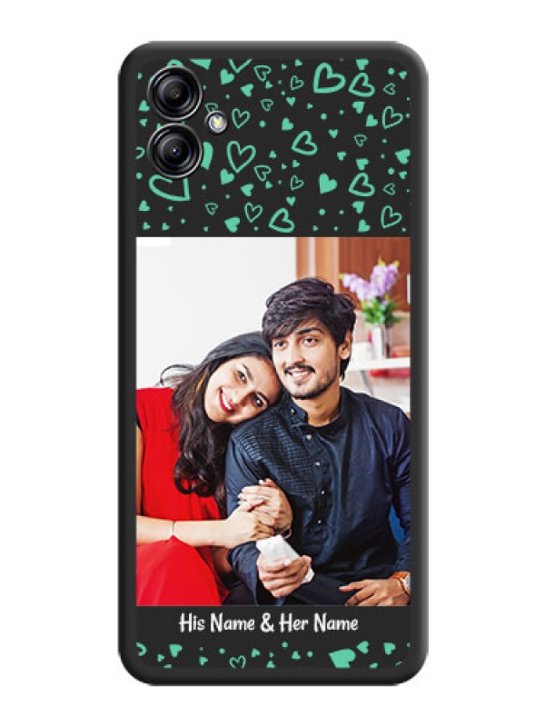 Custom Sea Green Indefinite Love Pattern on Photo on Space Black Soft Matte Mobile Cover - Samsung Galaxy A04e