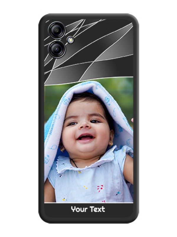 Custom Mixed Wave Lines on Photo on Space Black Soft Matte Mobile Cover - Samsung Galaxy A04e