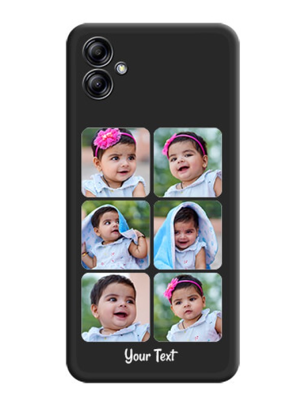Custom Floral Art with 6 Image Holder on Photo on Space Black Soft Matte Mobile Case - Samsung Galaxy A04e