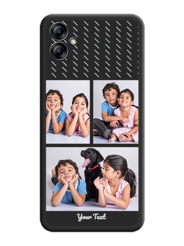 Custom Cross Dotted Pattern with 2 Image Holder  on Personalised Space Black Soft Matte Cases - Samsung Galaxy A04e