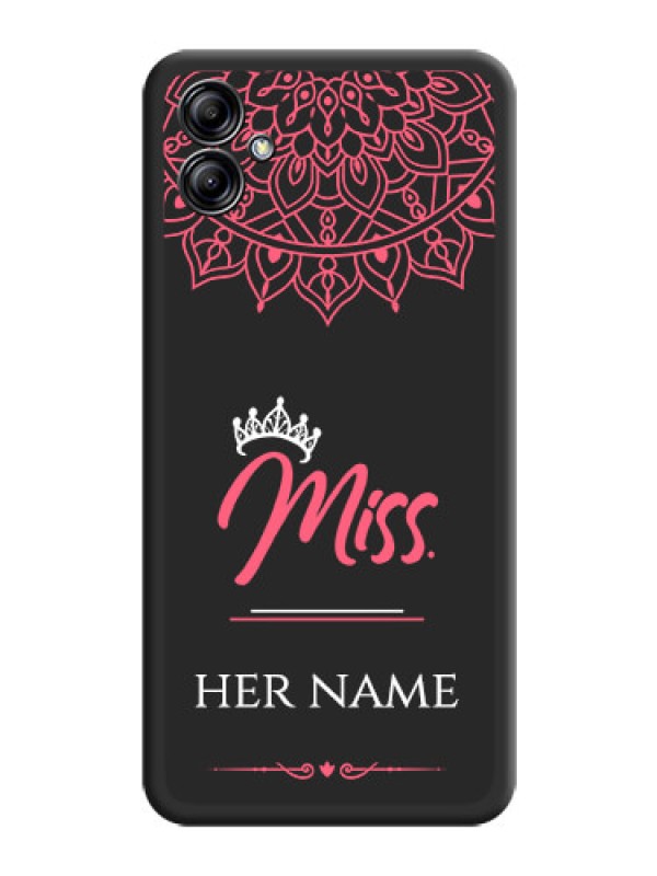 Custom Mrs Name with Floral Design on Space Black Personalized Soft Matte Phone Covers - Samsung Galaxy A04e