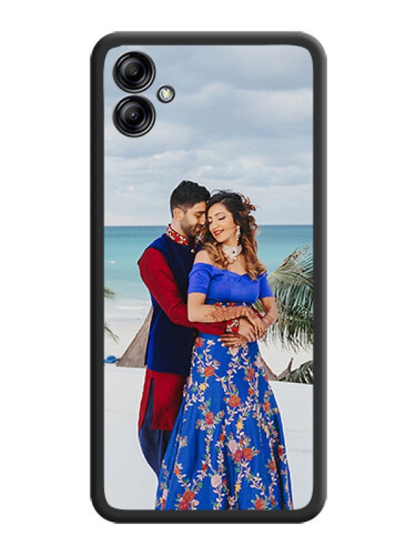 Custom Full Single Pic Upload On Space Black Personalized Soft Matte Phone Covers -Samsung Galaxy A04E