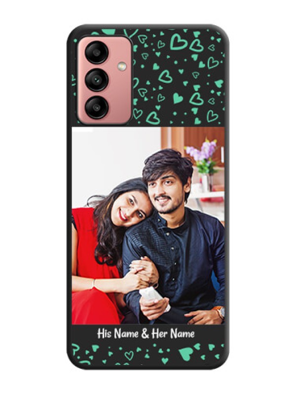 Custom Sea Green Indefinite Love Pattern on Photo on Space Black Soft Matte Mobile Cover - Galaxy A04s