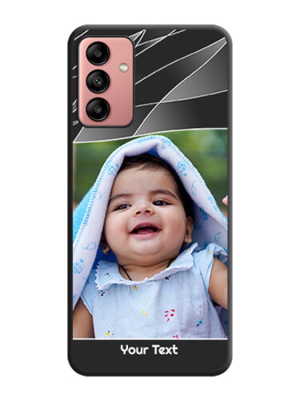 Custom Mixed Wave Lines on Photo on Space Black Soft Matte Mobile Cover - Galaxy A04s