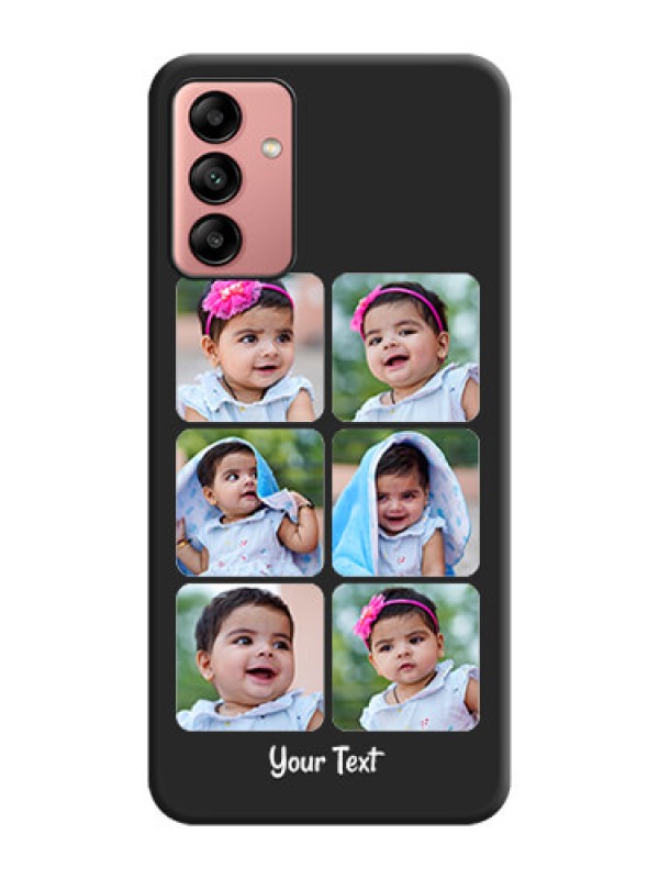 Custom Floral Art with 6 Image Holder on Photo on Space Black Soft Matte Mobile Case - Galaxy A04s