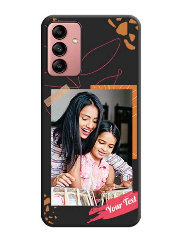 Custom Orange Photo Frame on Space Black Custom Soft Matte Phone Back Cover - Galaxy A04s