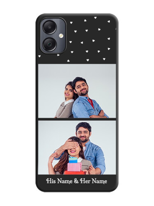Custom Miniature Love Symbols with Name On Space Black Custom Soft Matte Mobile Back Cover - Galaxy A05