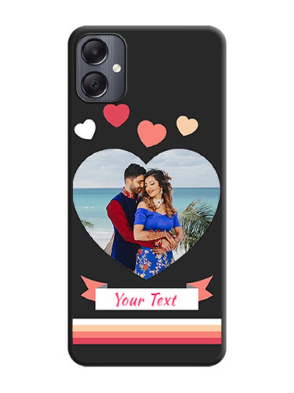 Custom Love Shaped Photo with Colorful Stripes On Space Black Custom Soft Matte Mobile Back Cover - Galaxy A05
