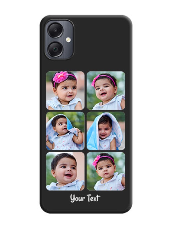 Custom Floral Art with 6 Image Holder on Photo On Space Black Custom Soft Matte Mobile Back Cover - Galaxy A05