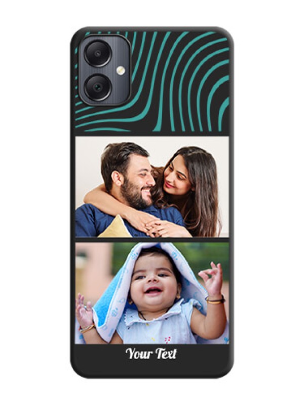 Custom Wave Pattern with 2 Image Holder On Space Black Custom Soft Matte Mobile Back Cover - Galaxy A05