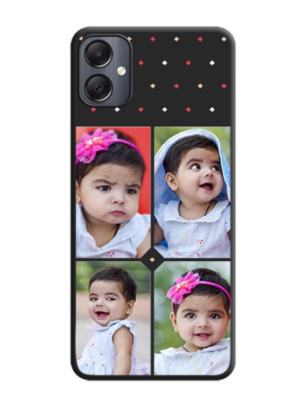 Custom Multicolor Dotted Pattern with 4 Image Holder On Space Black Custom Soft Matte Mobile Back Cover - Galaxy A05
