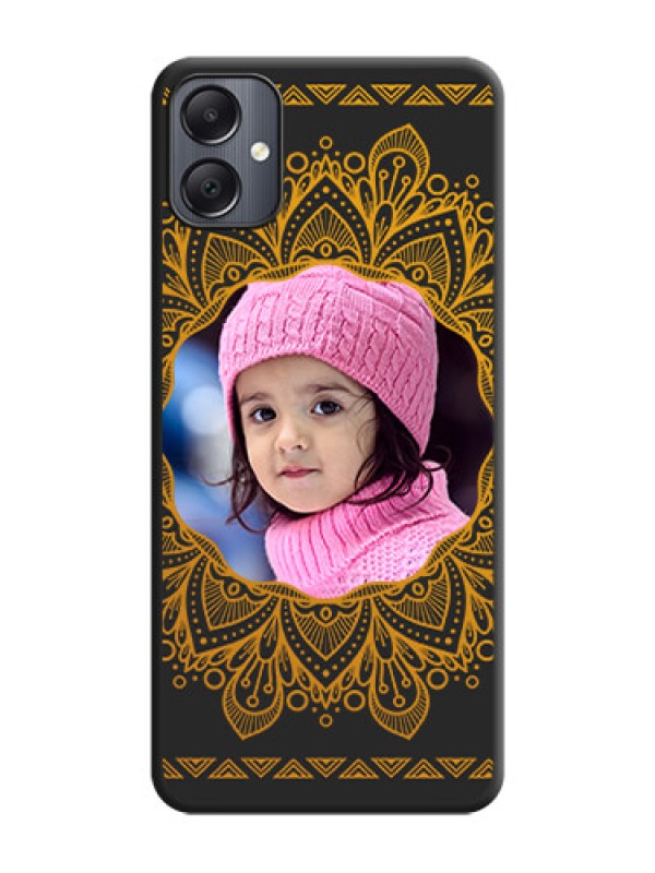 Custom Round Image with Floral Design On Space Black Custom Soft Matte Mobile Back Cover - Galaxy A05