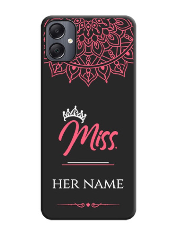 Custom Mrs Name with Floral Design On Space Black Custom Soft Matte Mobile Back Cover - Galaxy A05