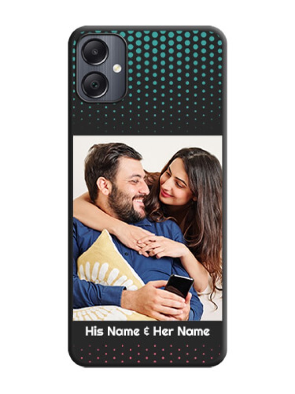 Custom Faded Dots with Grunge Photo Frame and Text On Space Black Custom Soft Matte Mobile Back Cover - Galaxy A05