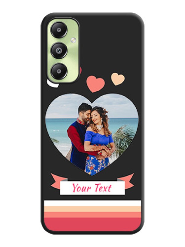 Custom Love Shaped Photo with Colorful Stripes On Space Black Custom Soft Matte Mobile Back Cover - Galaxy A05s