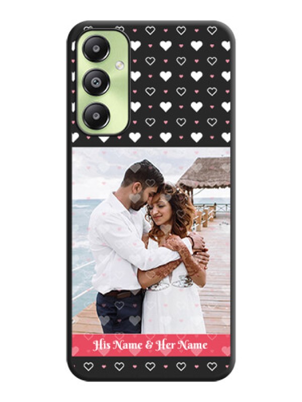 Custom White Color Love Symbols with Text Design on Photo On Space Black Custom Soft Matte Mobile Back Cover - Galaxy A05s