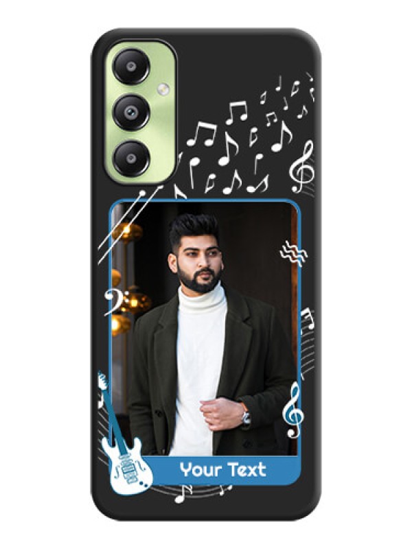 Custom Musical Theme Design with Text on Photo On Space Black Custom Soft Matte Mobile Back Cover - Galaxy A05s